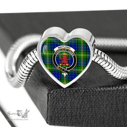 Scottish Maitland Clan Tartan Bracelet - Heart Shape Pendant Scottish Plaid Tartan Plaid