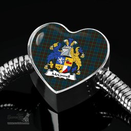Scottish Mccord Clan Tartan Bracelet - Heart Shape Pendant Scottish Plaid Tartan Plaid