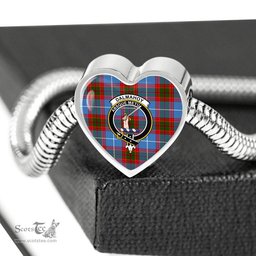 Scottish Dalmahoy Clan Tartan Bracelet - Heart Shape Pendant Scottish Plaid Tartan Plaid