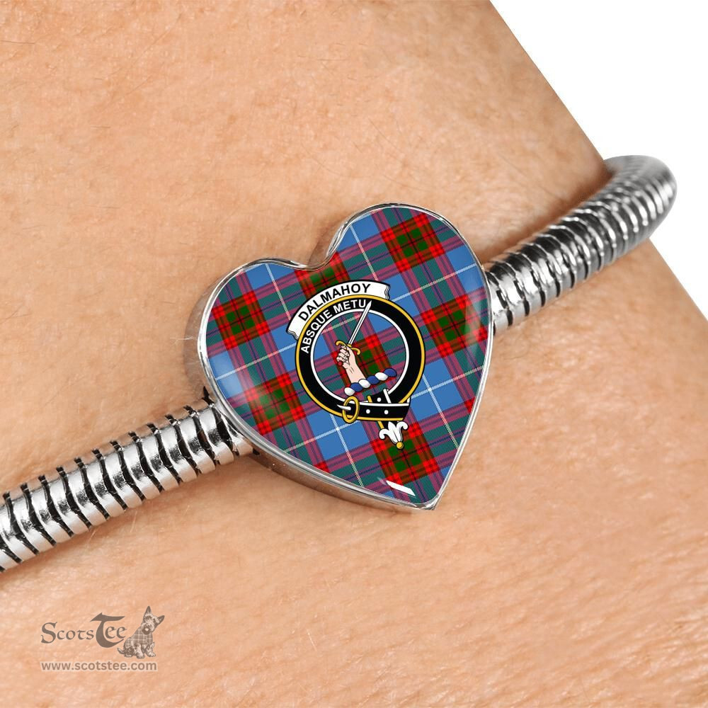 Scottish Dalmahoy Clan Tartan Bracelet - Heart Shape Pendant Scottish Plaid Tartan Plaid