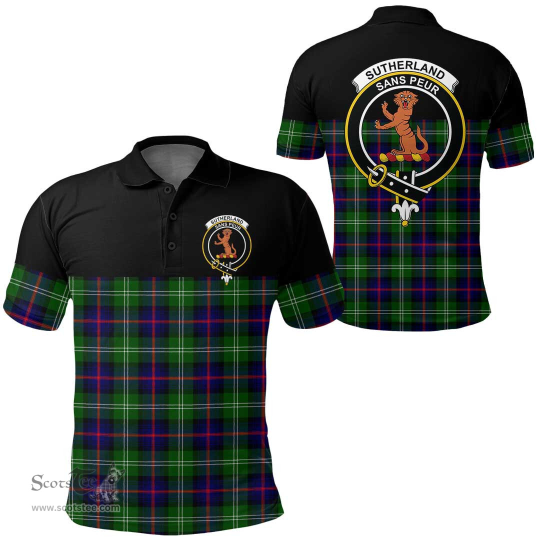 Scottish Sutherland Modern Clan Tartan Polo Shirt - Golf Special Style Scottish Plaid Tartan Plaid
