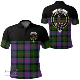 Scottish Blair Modern Clan Tartan Polo Shirt - Golf Special Style Scottish Plaid Tartan Plaid
