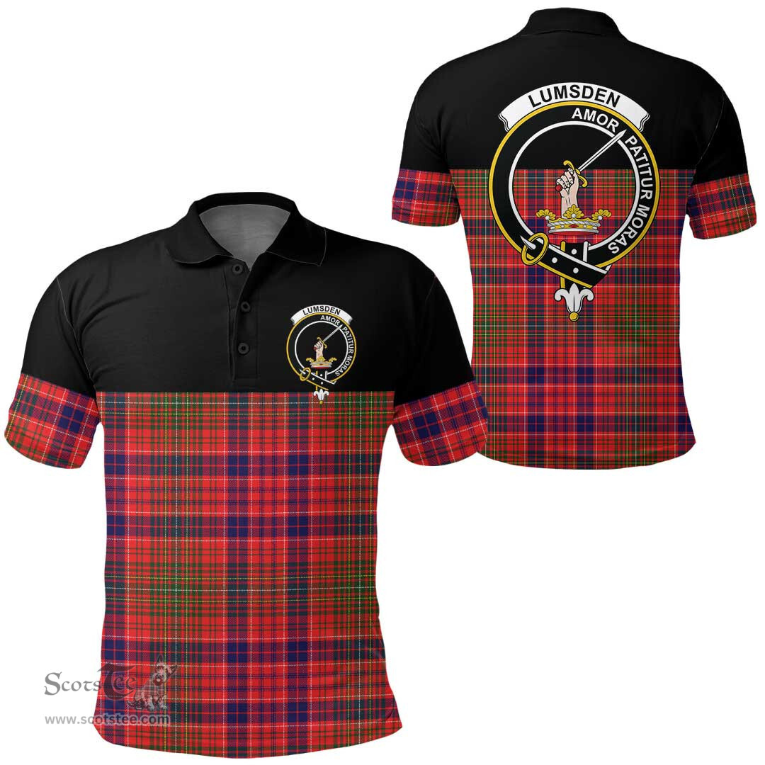 Scottish Lumsden Modern Clan Tartan Polo Shirt - Golf Special Style Scottish Plaid Tartan Plaid
