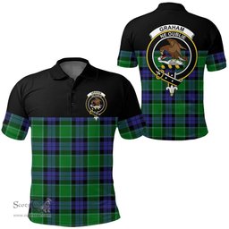 Scottish Graham of Menteith Modern Clan Tartan Polo Shirt - Golf Special Style Scottish Plaid Tartan Plaid