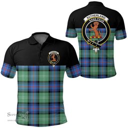 Scottish Sutherland Old Ancient Clan Tartan Polo Shirt - Golf Special Style Scottish Plaid Tartan Plaid