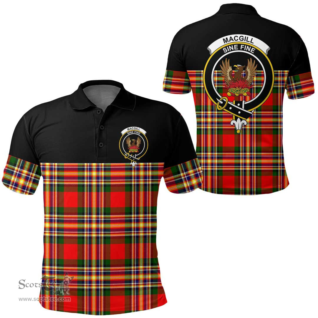 Scottish MacGill Modern Clan Tartan Polo Shirt - Golf Special Style Scottish Plaid Tartan Plaid