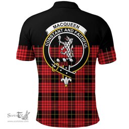 Scottish MacQueen Modern Clan Tartan Polo Shirt - Golf Special Style Scottish Plaid Tartan Plaid
