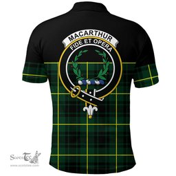 Scottish MacArthur Modern Clan Tartan Polo Shirt - Golf Special Style Scottish Plaid Tartan Plaid