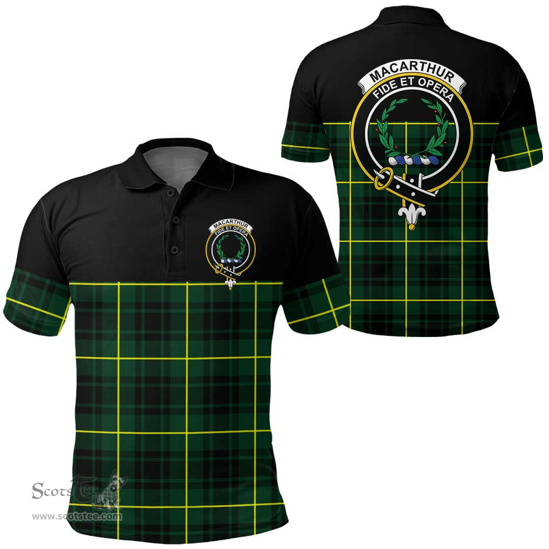 Scottish MacArthur Modern Clan Tartan Polo Shirt - Golf Special Style Scottish Plaid Tartan Plaid