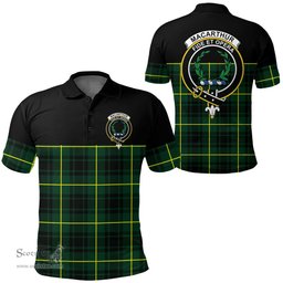 Scottish MacArthur Modern Clan Tartan Polo Shirt - Golf Special Style Scottish Plaid Tartan Plaid