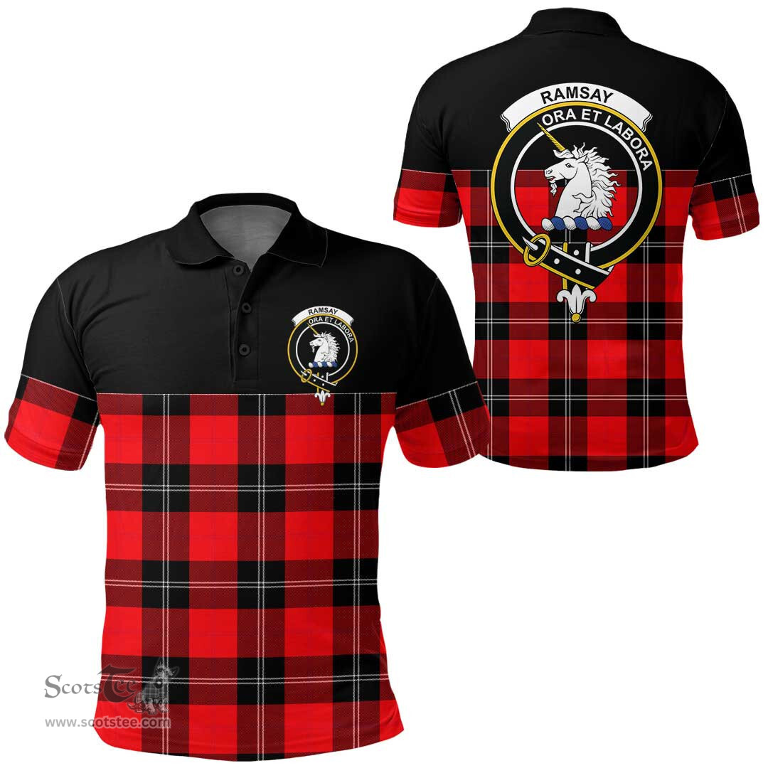 Scottish Ramsay Modern Clan Tartan Polo Shirt - Golf Special Style Scottish Plaid Tartan Plaid