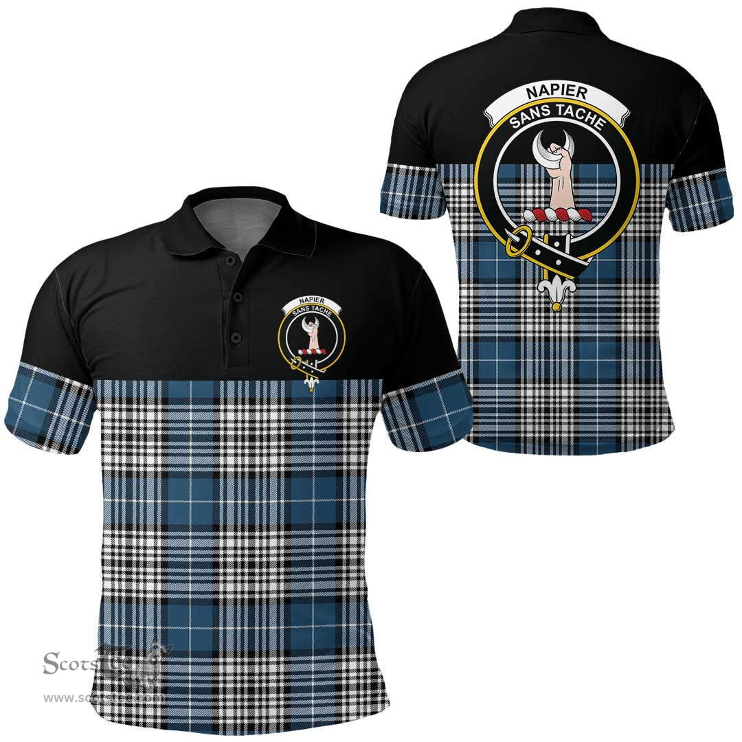 Scottish Napier Modern Clan Tartan Polo Shirt - Golf Special Style Scottish Plaid Tartan Plaid