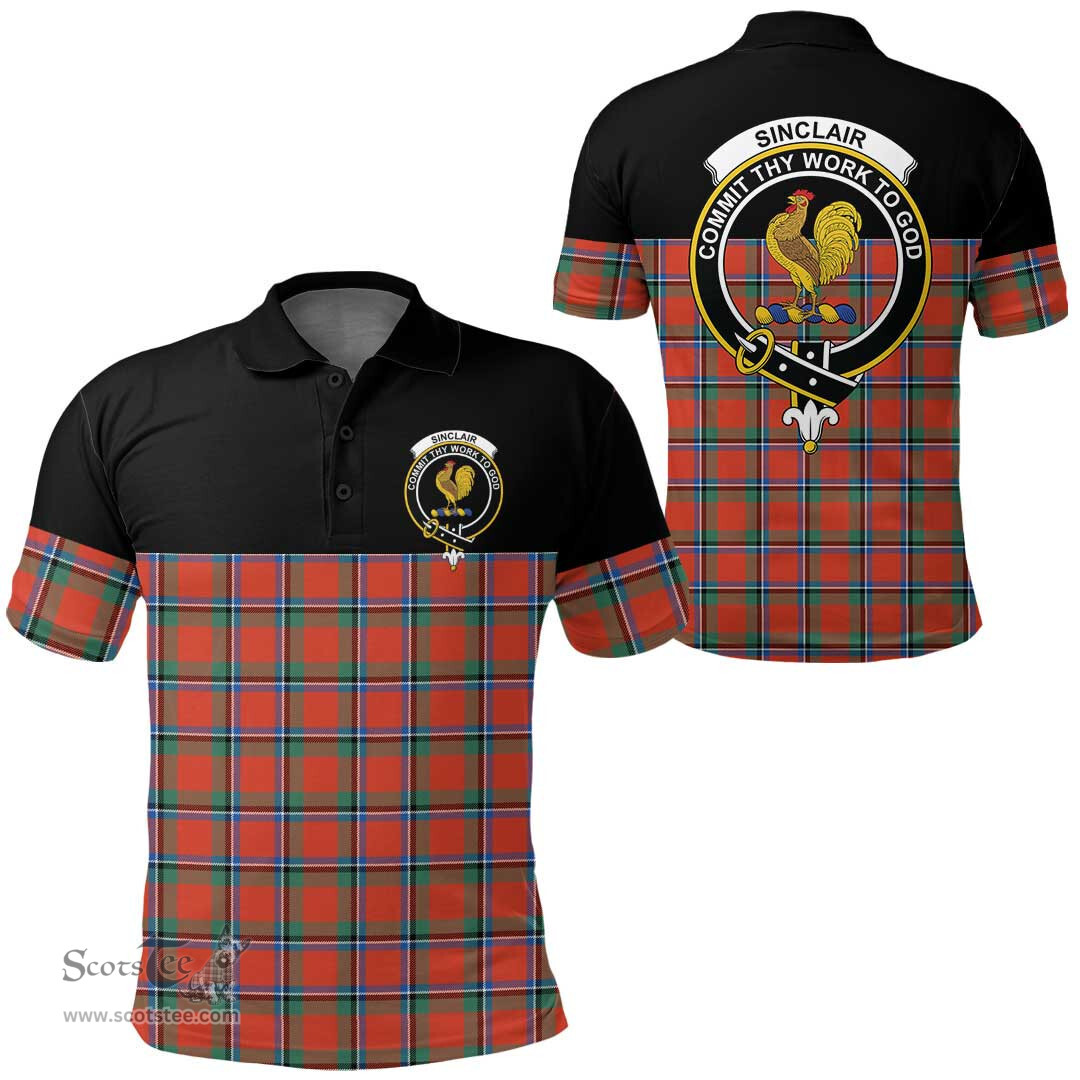 Scottish Sinclair Ancient Clan Tartan Polo Shirt - Golf Special Style Scottish Plaid Tartan Plaid