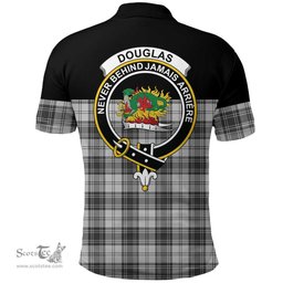 Scottish Douglas Grey Modern Clan Tartan Polo Shirt - Golf Special Style Scottish Plaid Tartan Plaid