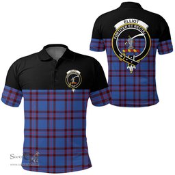 Scottish Elliot Modern Clan Tartan Polo Shirt - Golf Special Style Scottish Plaid Tartan Plaid