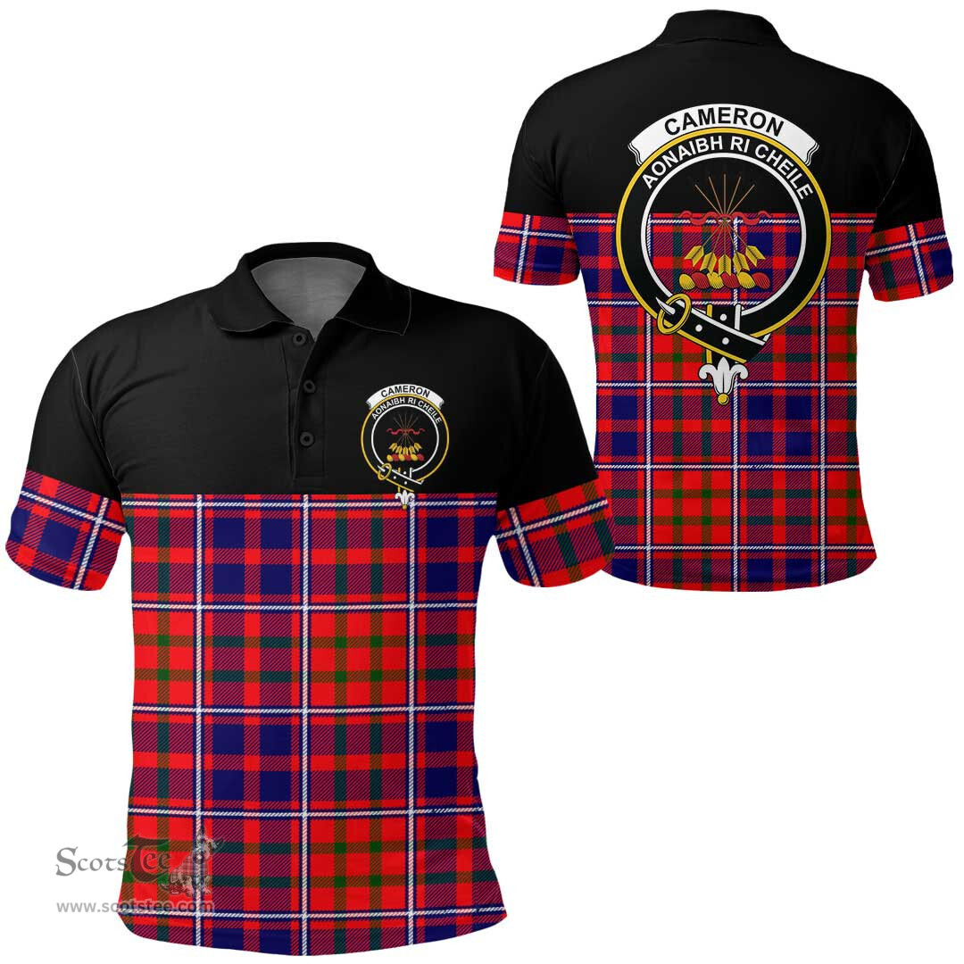 Scottish Cameron of Lochiel Modern Clan Tartan Polo Shirt - Golf Special Style Scottish Plaid Tartan Plaid