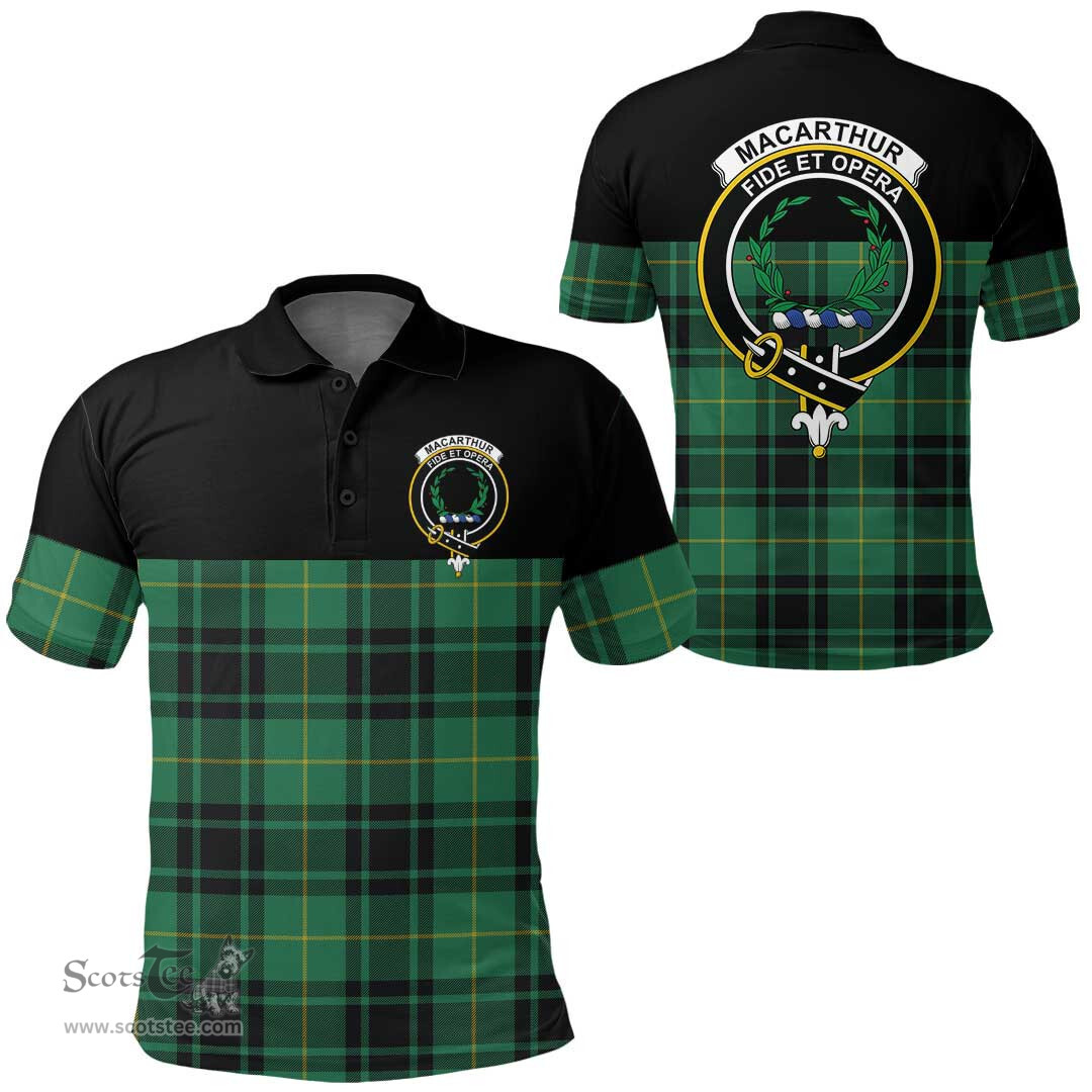 Scottish MacArthur Ancient Clan Tartan Polo Shirt - Golf Special Style Scottish Plaid Tartan Plaid