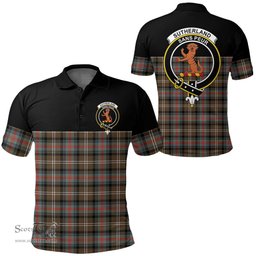 Scottish Sutherland Weathered Clan Tartan Polo Shirt - Golf Special Style Scottish Plaid Tartan Plaid
