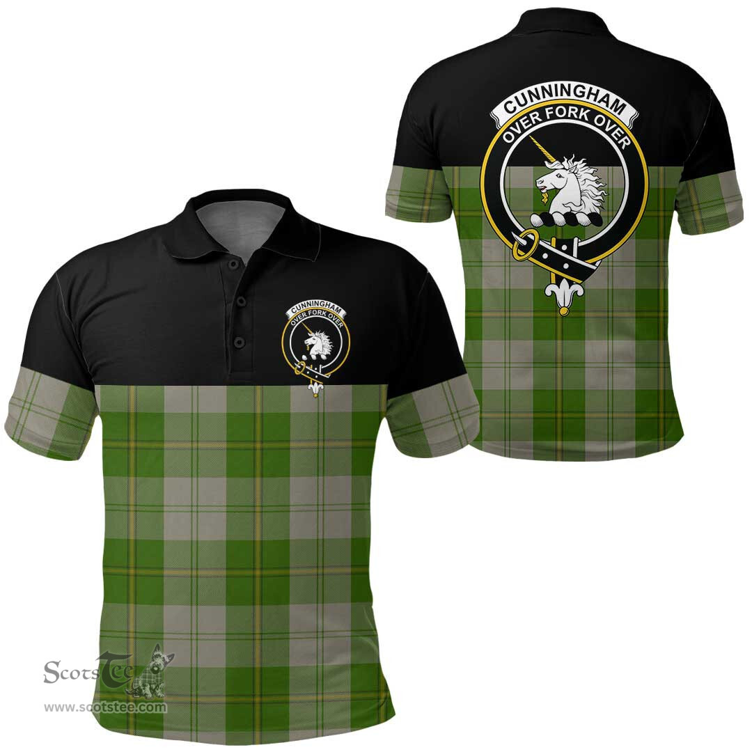 Scottish Cunningham Dress Green Dancers Clan Tartan Polo Shirt - Golf Special Style Scottish Plaid Tartan Plaid