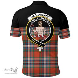 Scottish MacFarlane Ancient Clan Tartan Polo Shirt - Golf Special Style Scottish Plaid Tartan Plaid