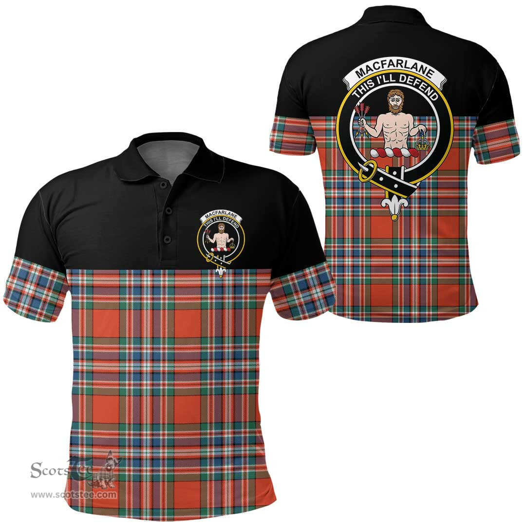 Scottish MacFarlane Ancient Clan Tartan Polo Shirt - Golf Special Style Scottish Plaid Tartan Plaid