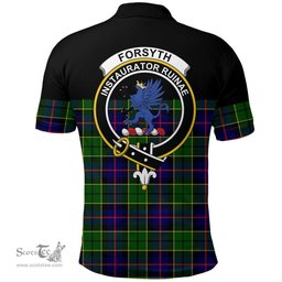 Scottish Forsyth Modern Clan Tartan Polo Shirt - Golf Special Style Scottish Plaid Tartan Plaid