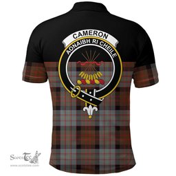 Scottish Cameron of Erracht Weathered Clan Tartan Polo Shirt - Golf Special Style Scottish Plaid Tartan Plaid