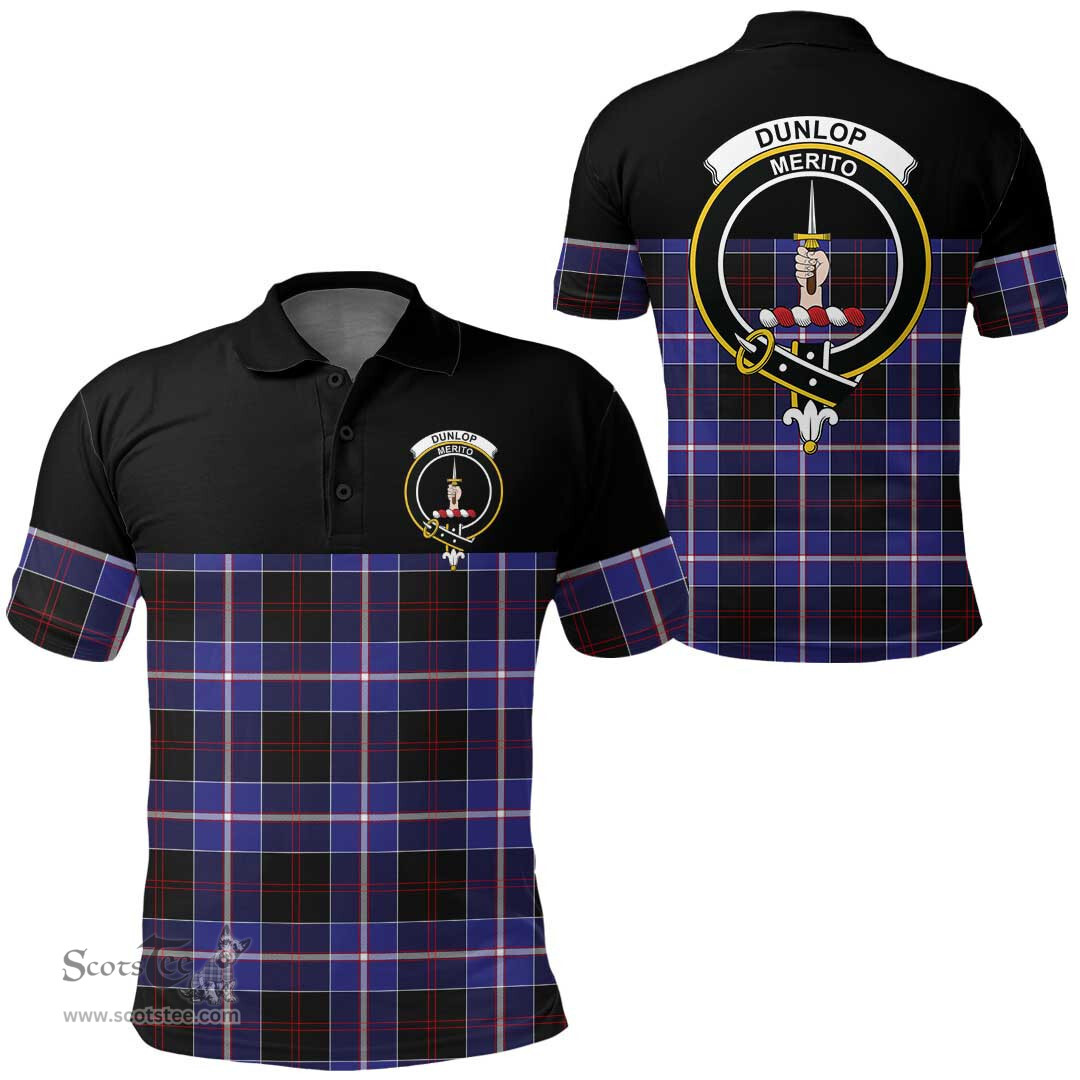 Scottish Dunlop Modern Clan Tartan Polo Shirt - Golf Special Style Scottish Plaid Tartan Plaid