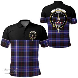 Scottish Dunlop Modern Clan Tartan Polo Shirt - Golf Special Style Scottish Plaid Tartan Plaid
