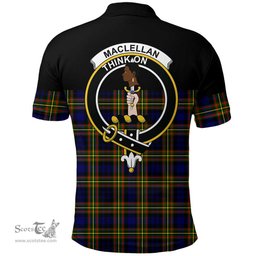 Scottish MacLellan Modern Clan Tartan Polo Shirt - Golf Special Style Scottish Plaid Tartan Plaid