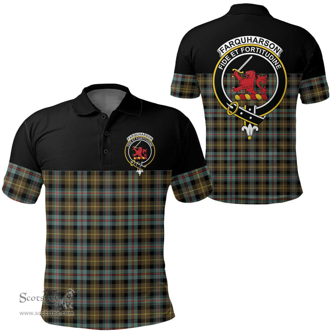 Scottish Farquharson Weathered Clan Tartan Polo Shirt - Golf Special Style Scottish Plaid Tartan Plaid
