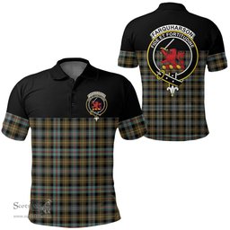 Scottish Farquharson Weathered Clan Tartan Polo Shirt - Golf Special Style Scottish Plaid Tartan Plaid