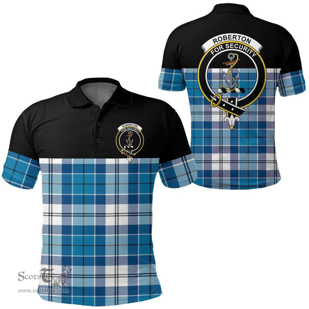Scottish Roberton Clan Tartan Polo Shirt - Golf Special Style Scottish Plaid Tartan Plaid