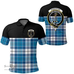 Scottish Roberton Clan Tartan Polo Shirt - Golf Special Style Scottish Plaid Tartan Plaid
