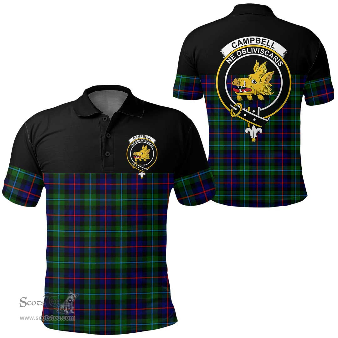 Scottish Campbell of Cawdor Modern Clan Tartan Polo Shirt - Golf Special Style Scottish Plaid Tartan Plaid