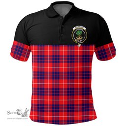 Scottish Hamilton Modern Clan Tartan Polo Shirt - Golf Special Style Scottish Plaid Tartan Plaid