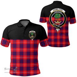 Scottish Hamilton Modern Clan Tartan Polo Shirt - Golf Special Style Scottish Plaid Tartan Plaid
