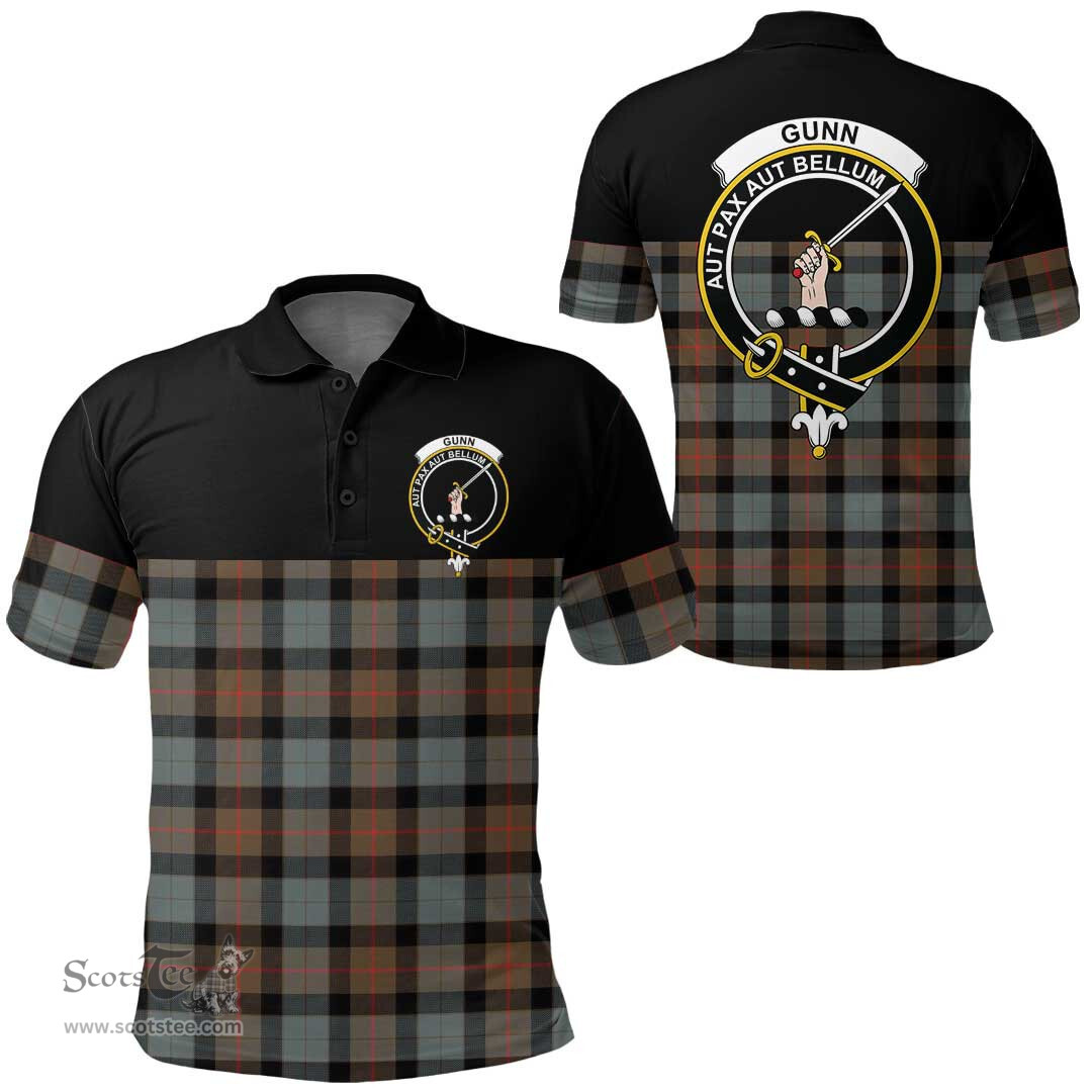 Scottish Gunn Weathered Clan Tartan Polo Shirt - Golf Special Style Scottish Plaid Tartan Plaid