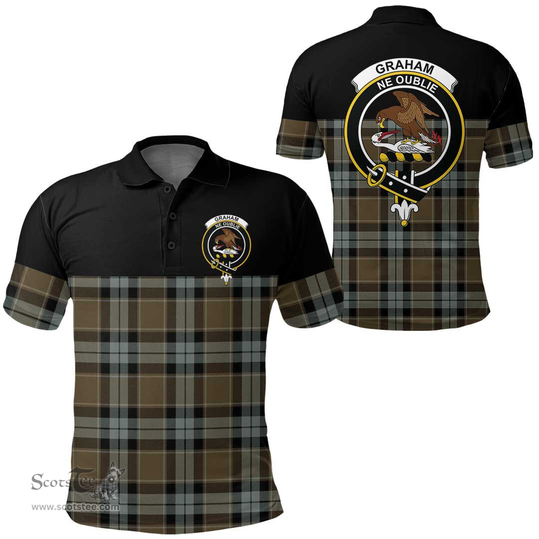 Scottish Graham of Menteith Weathered Clan Tartan Polo Shirt - Golf Special Style Scottish Plaid Tartan Plaid