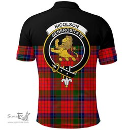 Scottish Nicolson Modern Clan Tartan Polo Shirt - Golf Special Style Scottish Plaid Tartan Plaid
