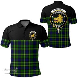 Scottish Campbell of Breadalbane Modern Clan Tartan Polo Shirt - Golf Special Style Scottish Plaid Tartan Plaid