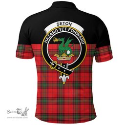 Scottish Seton Modern Clan Tartan Polo Shirt - Golf Special Style Scottish Plaid Tartan Plaid