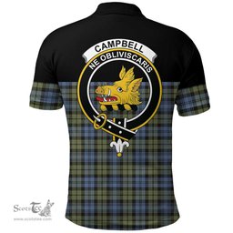 Scottish Campbell Faded Clan Tartan Polo Shirt - Golf Special Style Scottish Plaid Tartan Plaid