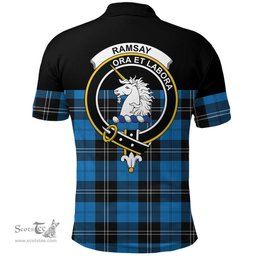 Scottish Ramsay Blue Ancient Clan Tartan Polo Shirt - Golf Special Style Scottish Plaid Tartan Plaid