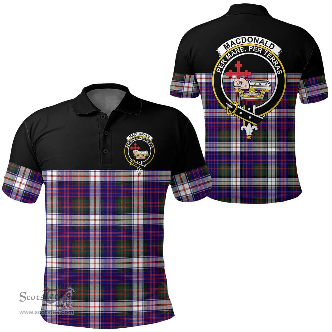 Scottish MacDonald Dress Modern Clan Tartan Polo Shirt - Golf Special Style Scottish Plaid Tartan Plaid