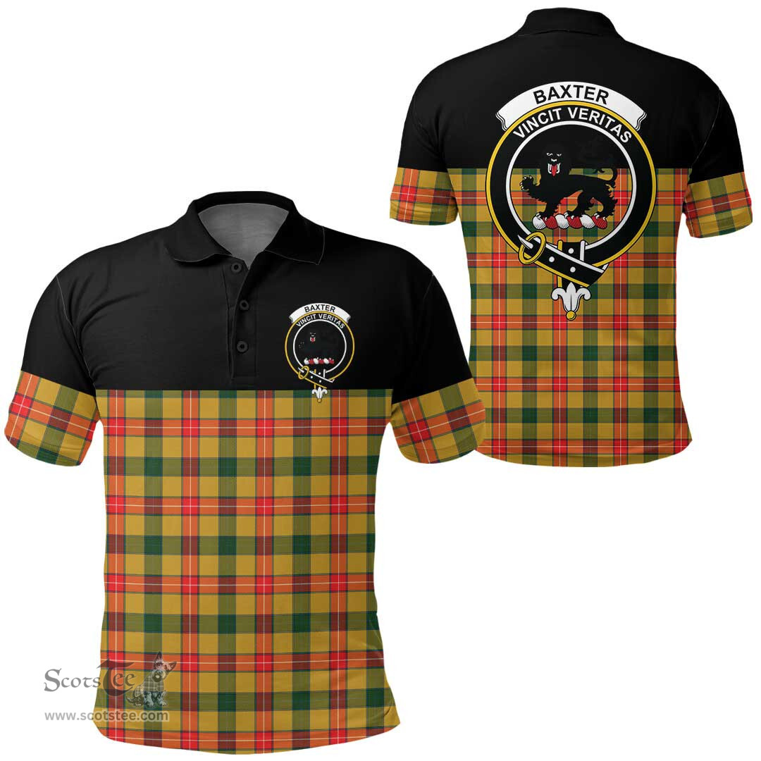 Scottish Baxter Modern Clan Tartan Polo Shirt - Golf Special Style Scottish Plaid Tartan Plaid