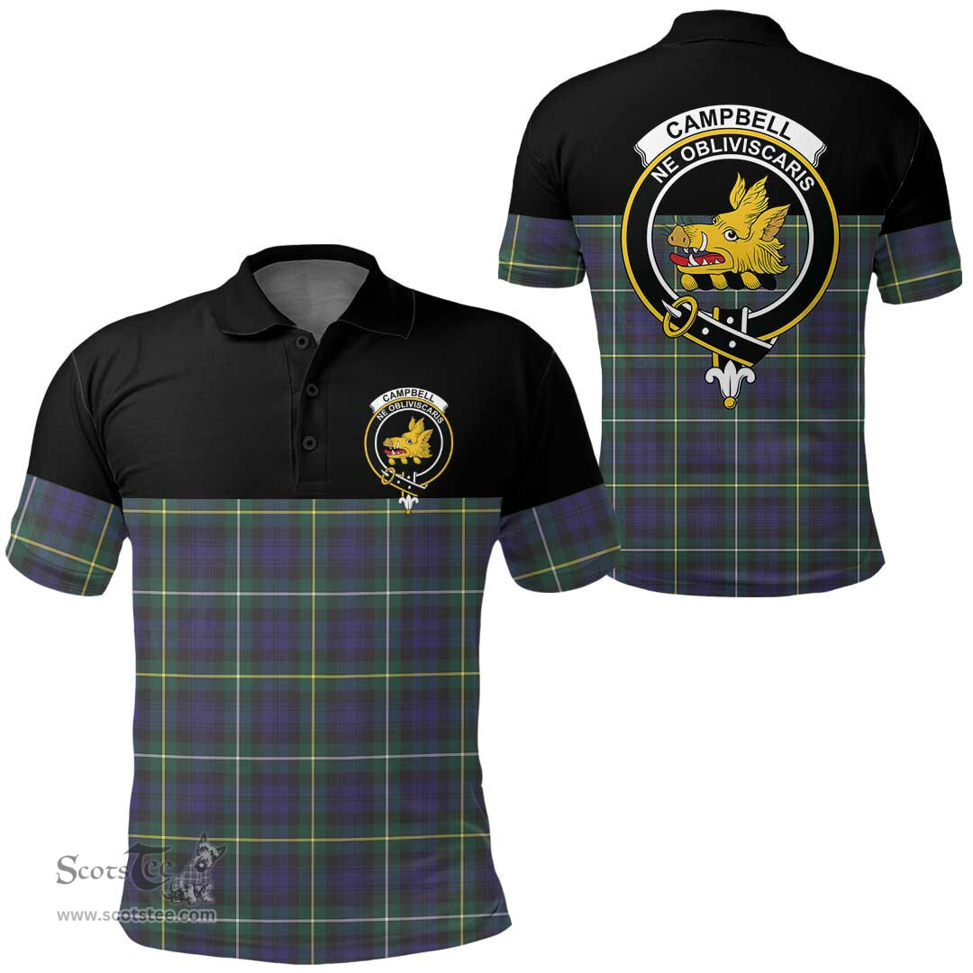 Scottish Campbell Argyll Modern Clan Tartan Polo Shirt - Golf Special Style Scottish Plaid Tartan Plaid
