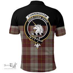 Scottish Cunningham Burgundy Dancers Clan Tartan Polo Shirt - Golf Special Style Scottish Plaid Tartan Plaid