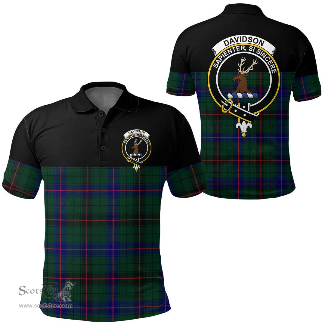 Scottish Davidson Modern Clan Tartan Polo Shirt - Golf Special Style Scottish Plaid Tartan Plaid