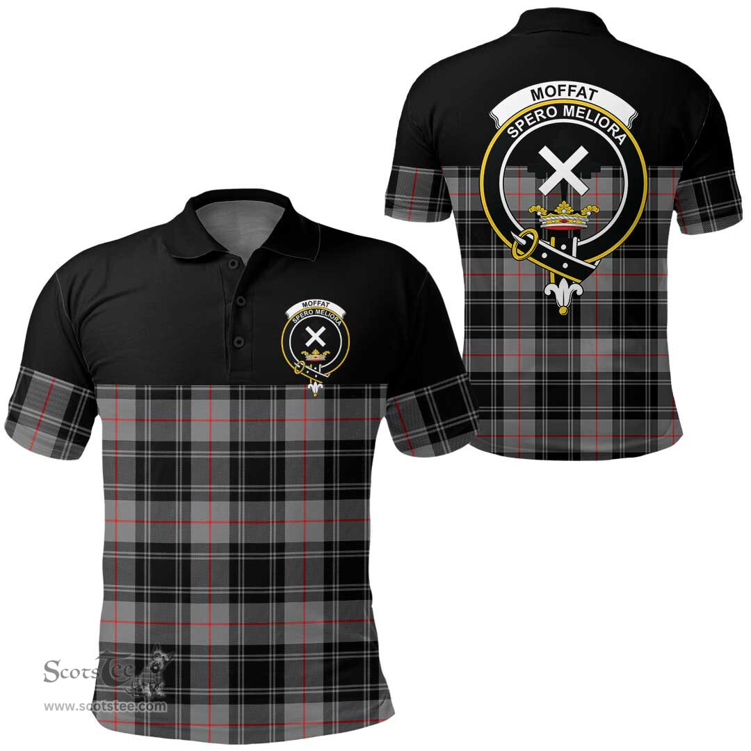 Scottish Moffat Modern Clan Tartan Polo Shirt - Golf Special Style Scottish Plaid Tartan Plaid